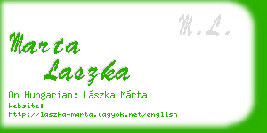 marta laszka business card