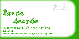 marta laszka business card